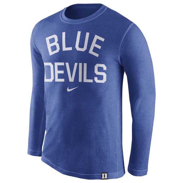 Duke Blue Devils Nike Conviction Long Sleeve Tri-Blend WEM T-Shirt - Heather Royal,We sell and wholesale Duke Blue Devils Nike Conviction Long Sleeve Tri-Blend WEM T-Shirt - Heather Royal on line form chian!